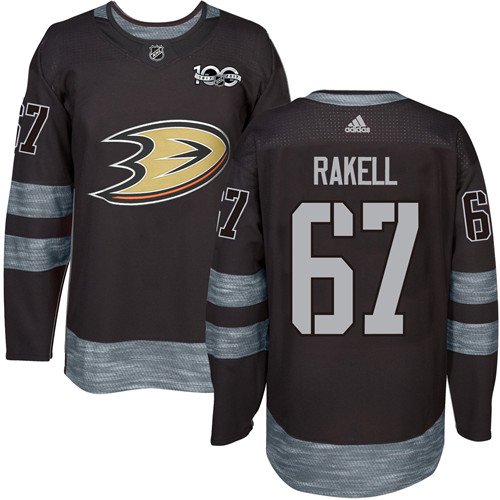 Adidas Ducks #67 Rickard Rakell Black 1917-100th Anniversary Stitched NHL Jersey